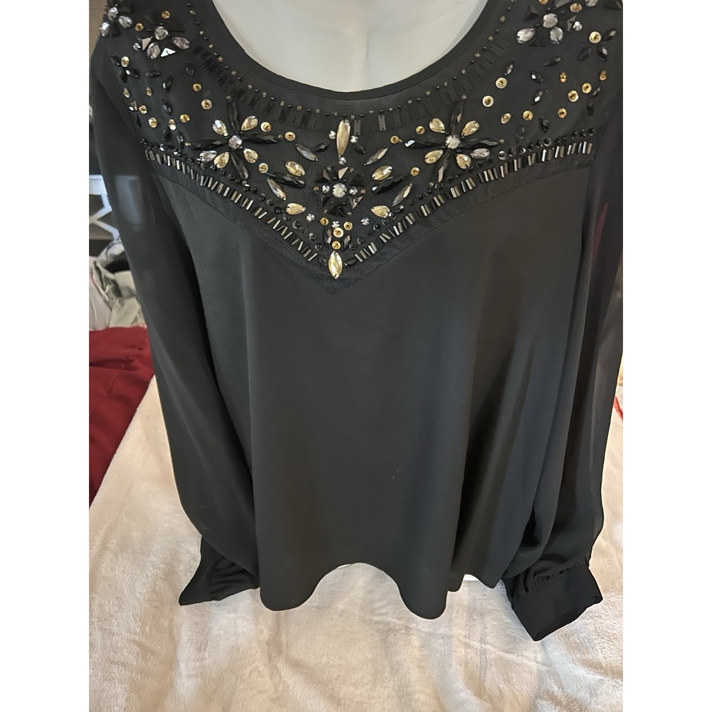Bisou‎ Bisou by Michelle Bombot Black Long Sleeve Large